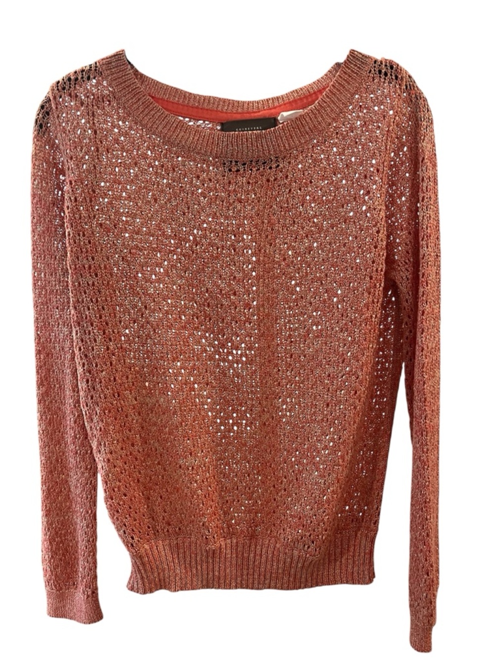 ANTHROPOLOGIE GUINEVERE Women’s Lightweight Crewneck Sweater in Peach - Picture 2 of 5